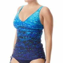 TYR Arctic V-Neck Women's Tankini: Blue Swimwear