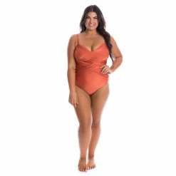 Swimwear Capriosca Rust Criss Cross One Piece
