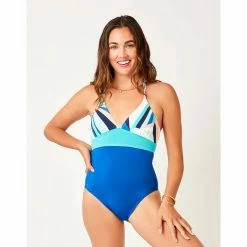 Carve Dahlia One Piece: Kaleidoscope W. Royal Blue Swimwear