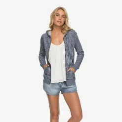 Roxy Trippin Stripe Zip-Up Hoodie Tops