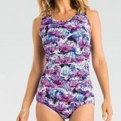 Dolfin Aquashape Lotus Print Conservative Lap Suit Swimwear