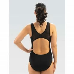 Dolfin Aquashape Black Power Mesh V-2 Back One Piece Swimsuit
