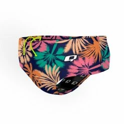 Q Swimwear Blue Palm Brief