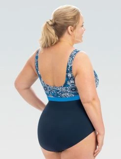 Dolfin Aquashape Santorini Color Block Moderate Scoop Back 1-Piece Swimwear