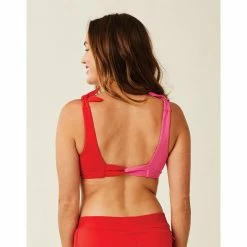 Carve Sandhaven Colorblock Top: Fuchsia W. Hot Red Swimwear