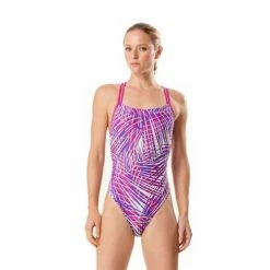 Speedo Electric Palm Volt Back One Piece