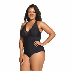 Speedo Mesh V-Neck One Piece