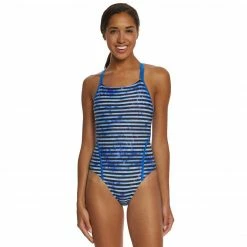 Swimwear Speedo Women's Pro LT Racing Stripe Volt Back One Piece Swimsuit