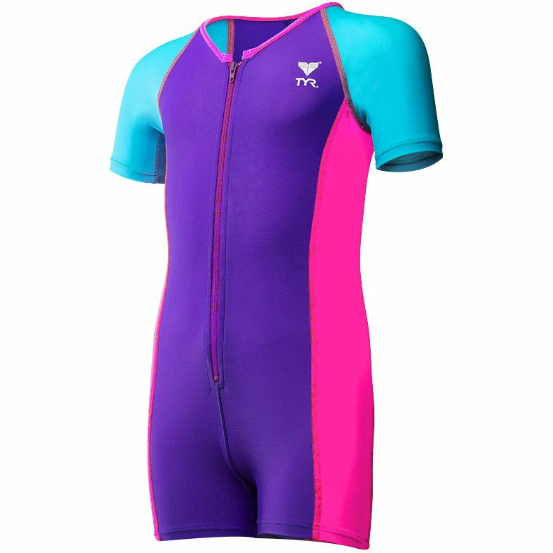 Babies & Toddlers TYR Girls Solid Thermal Suit- Purple/Pink 3 Babies & Toddlers TYR Girls Solid Thermal Suit- Purple/Pink