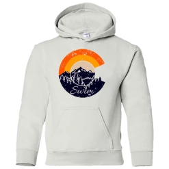 MI Sports Hoodies & Sweatshirts Swim Colorado Mountain C Retro Cotton Hoody