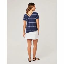 Carve Lara Top- Navy Vintage Stripe