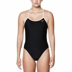 Nike Women's Solid Crossback One Piece Swimsuit