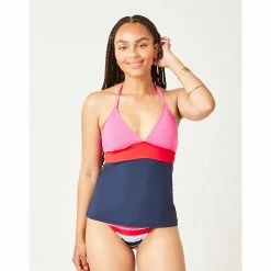 Carve Dahlia Tankini: Fuchsia W. Navy Swimwear