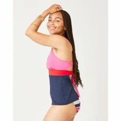 Carve Dahlia Tankini: Fuchsia W. Navy Swimwear
