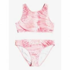 Kid's New Arrivals Roxy Girls 7-16 Colors Reflection Crop Top Bikini Set