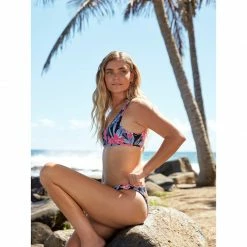 Roxy Tropical Oasis Smocked Bralette Bikini Top Missy Swimwear