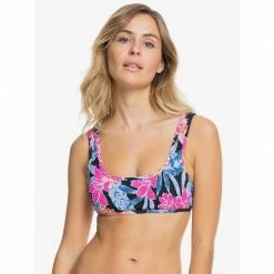 Roxy Tropical Oasis Smocked Bralette Bikini Top Missy Swimwear