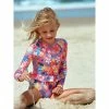 Roxy Girls Hibiscus Party Long Sleeve UPF 50 One Piece Rashguard 2 Roxy Girls Hibiscus Party Long Sleeve UPF 50 One Piece Rashguard