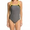 Speedo Heathered Clip Back One Piece Swimwear 2 Speedo Heathered Clip Back One Piece Swimwear