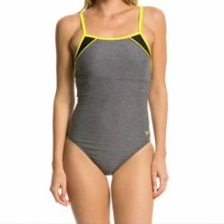 Speedo Heathered Clip Back One Piece Swimwear