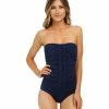 Jantzen Pintucked Bandeau One Piece Swimsuit Swimwear 1 Jantzen Pintucked Bandeau One Piece Swimsuit Swimwear