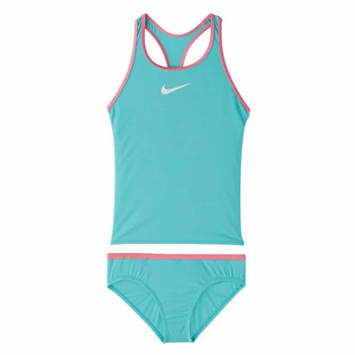Nike Girls Solid Racerback Tankini Set 3 Nike Girls Solid Racerback Tankini Set