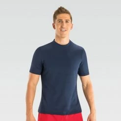 Dolfin Men's Mock Neck Short Sleeve Rash Guard