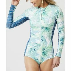 Carve Duckdive Onesie- White Palms Swimwear